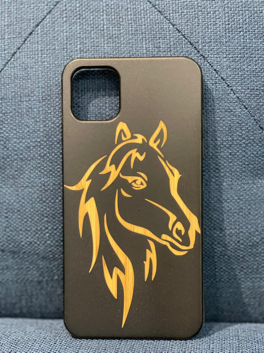 Custom Horse Wooden Phone Case